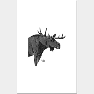 Moose - Scandinavian design: elk - elg Posters and Art